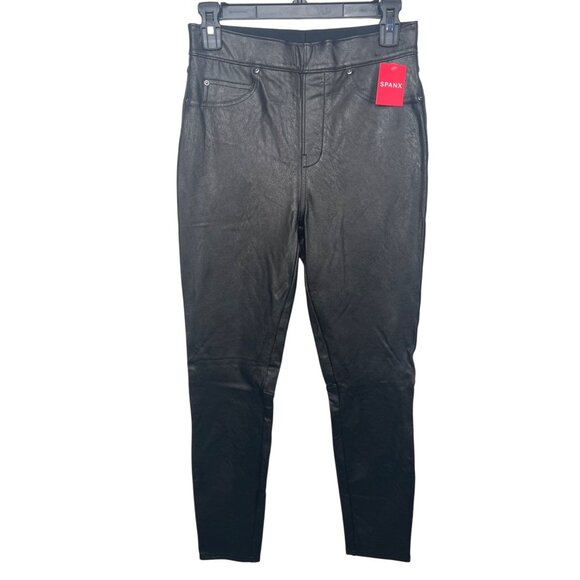 Spanx Womens Leather-Like Skinny Pants Noir Size S/P MSRP $148 - Picture 3 of 14